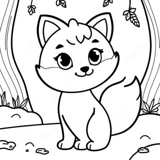 Cute Fox Girl In A Forest Coloring Page 40263-32331