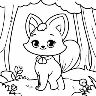 Cute Fox Girl In A Forest Coloring Page 40263-32332