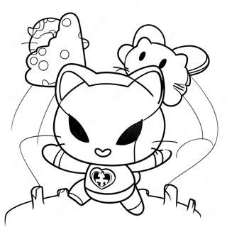 Spiderman Hello Kitty Coloring Pages