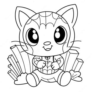 Spiderman Hello Kitty Coloring Pages