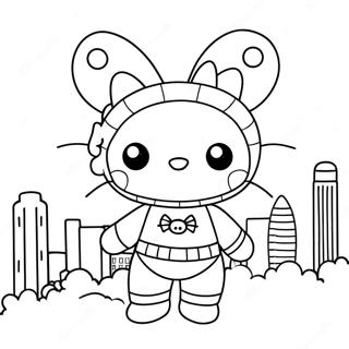 Cute Spiderman Hello Kitty Coloring Page 40273-32334