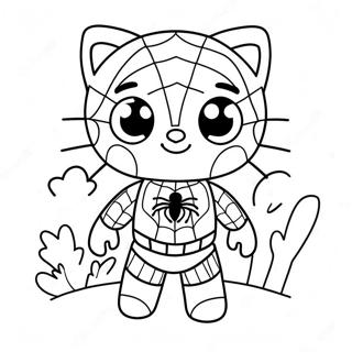 Cute Spiderman Hello Kitty Coloring Page 40273-32335