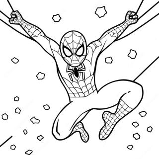 Spider Man Swinging Through Snowflakes Coloring Page 40303-32361