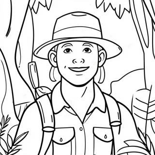 Adventurous Tracker In The Jungle Coloring Page 40323-32366