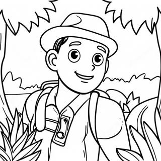 Adventurous Tracker In The Jungle Coloring Page 40323-32368