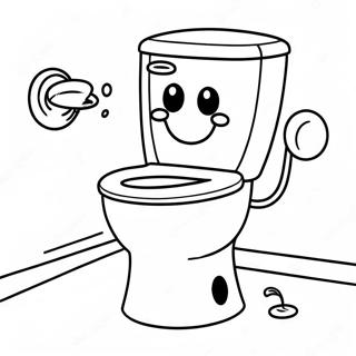 Funny Toilet With Smiley Face Coloring Page 40353-32394