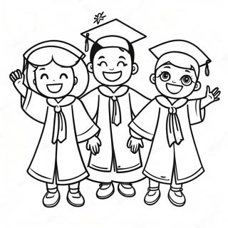 Happy Preschool Graduates Coloring Page 40393-32426