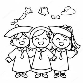 Happy Preschool Graduates Coloring Page 40393-32427