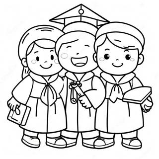 Happy Preschool Graduates Coloring Page 40393-32428