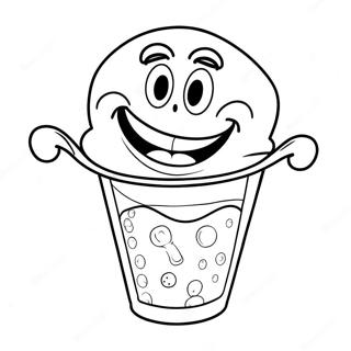 Happy Grimace Enjoying A Shake Coloring Page 40413-32438