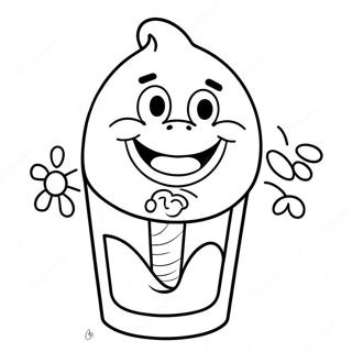 Happy Grimace Enjoying A Shake Coloring Page 40413-32440