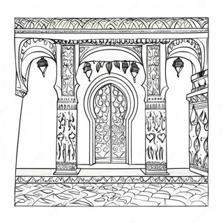 Morocco Traditional Architecture Coloring Page 40463-32482