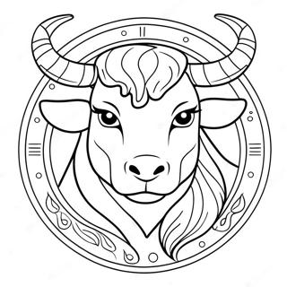 Taurus Zodiac Sign Coloring Page 40472-32488