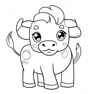 Cute Taurus Bull Coloring Page 40473-32491