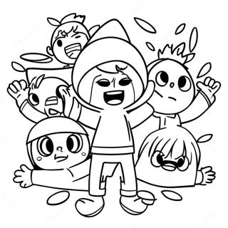 Eddsworld Characters In Action Coloring Page 40493-32509