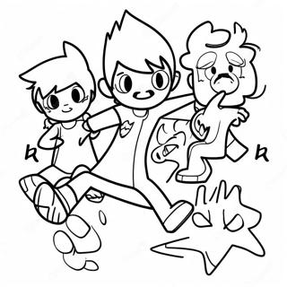 Eddsworld Characters In Action Coloring Page 40493-32510