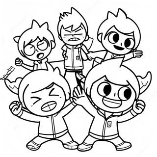 Eddsworld Characters In Action Coloring Page 40493-32511