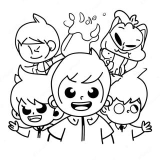 Eddsworld Characters In Action Coloring Page 40493-32512