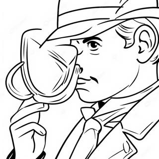 Detective Sherlock Holmes With Magnifying Glass Coloring Page 40503-32517