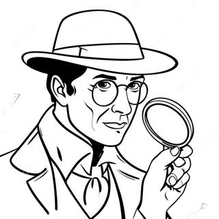 Detective Sherlock Holmes With Magnifying Glass Coloring Page 40503-32518