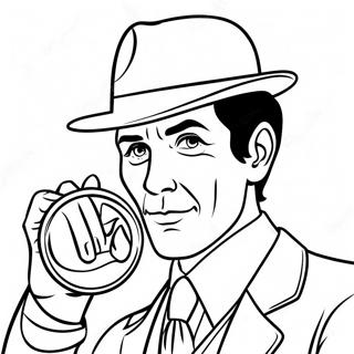 Detective Sherlock Holmes With Magnifying Glass Coloring Page 40503-32519