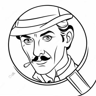 Detective Sherlock Holmes With Magnifying Glass Coloring Page 40503-32520