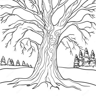 Snowy Winter Tree Coloring Page 40513-32528