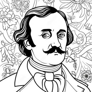 Edgar Allan Poe Portrait Coloring Page 40522-32522