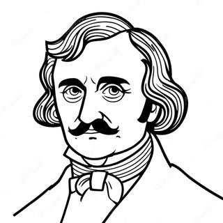 Edgar Allan Poe Portrait Coloring Page 40522-32524