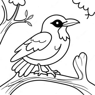 Spooky Raven On A Branch Coloring Page 40523-32530