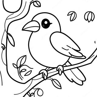 Spooky Raven On A Branch Coloring Page 40523-32531