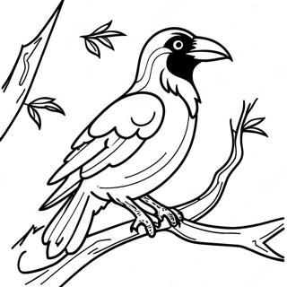 Spooky Raven On A Branch Coloring Page 40523-32532