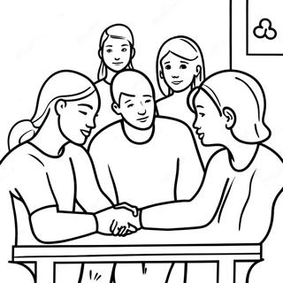 Supportive Friends In Addiction Recovery Coloring Page 4052-3410