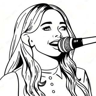 Sabrina Carpenter Singing On Stage Coloring Page 40533-32539