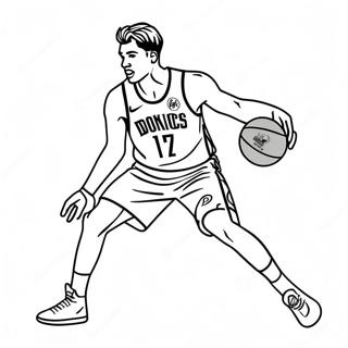 Luka Doncic Dribbling Basketball Coloring Page 40543-32547