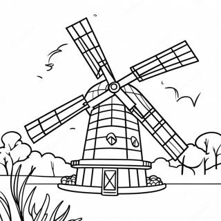 Windmill Coloring Pages