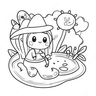 Colorful Hooky Game Scene Coloring Page 40613-32601