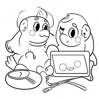 Colorful Hooky Game Scene Coloring Page 40613-32604