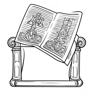 Colorful Torah Scroll Coloring Page 40623-32609