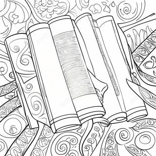 Colorful Torah Scroll Coloring Page 40623-32610