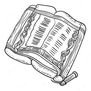 Colorful Torah Scroll Coloring Page 40623-32612