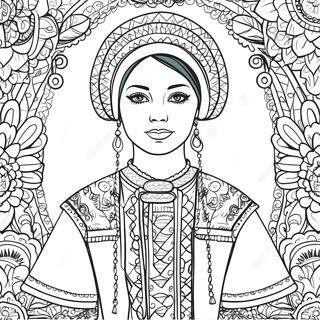 Traditional Ukrainian Folk Costume Coloring Page 40653-32633