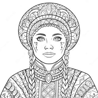 Traditional Ukrainian Folk Costume Coloring Page 40653-32634