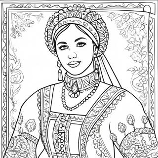 Traditional Ukrainian Folk Costume Coloring Page 40653-32635