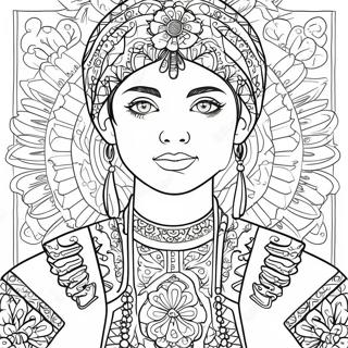 Traditional Ukrainian Folk Costume Coloring Page 40653-32636