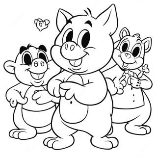 Porky Pig With Friends Coloring Page 40663-32643