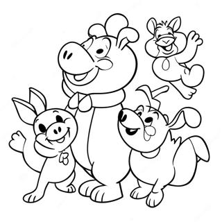 Porky Pig With Friends Coloring Page 40663-32644