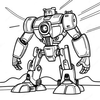 Futuristic Mech Battle Coloring Page 40673-32646