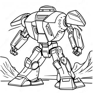 Futuristic Mech Battle Coloring Page 40673-32647