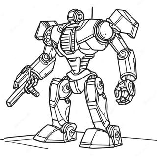 Futuristic Mech Battle Coloring Page 40673-32648